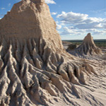 Erosion of the Mungo lunette probably started before white settlement but has accelerated with overgrazing.